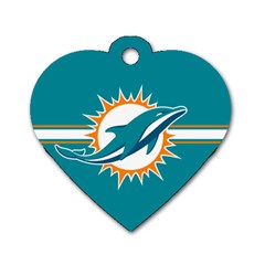 Miami Dolphins National Football League Nfl Teams Afc Dog Tag Heart (two Sided) by SportMart