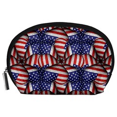 Modern Usa Flag Pattern Accessory Pouch (large) by dflcprints