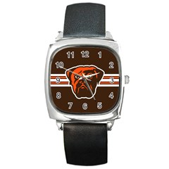 Cleveland Browns National Football League Nfl Teams Afc Square Leather Watch by SportMart