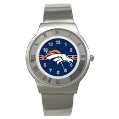 Denver Broncos National Football League Nfl Teams Afc Stainless Steel Watch (slim) by SportMart