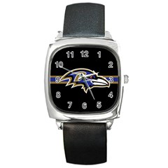 Baltimore Ravens National Football League Nfl Teams Afc Square Leather Watch