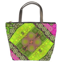 Florescent Pink Green  Bucket Handbag by OCDesignss