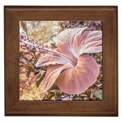 Fantasy Colors Hibiscus Flower Digital Photography Framed Ceramic Tile by dflcprints