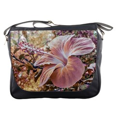 Fantasy Colors Hibiscus Flower Digital Photography Messenger Bag by dflcprints