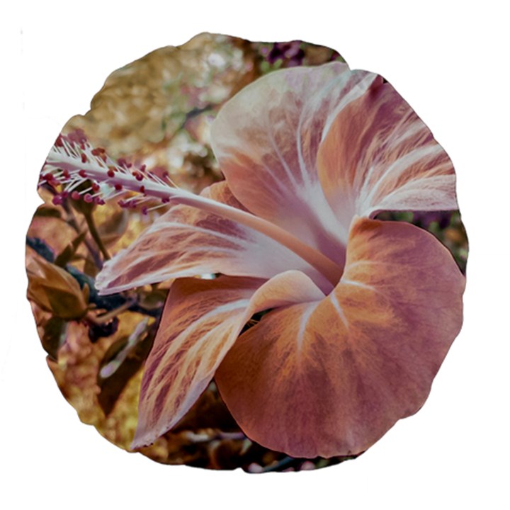 Fantasy Colors Hibiscus Flower Digital Photography 18  Premium Round Cushion 