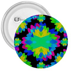 Multicolored Floral Print Geometric Modern Pattern 3  Button by dflcprints