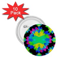 Multicolored Floral Print Geometric Modern Pattern 1 75  Button (10 Pack) by dflcprints