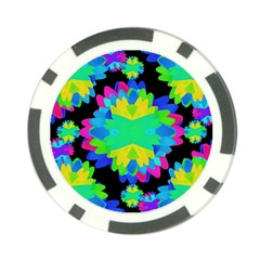 Multicolored Floral Print Geometric Modern Pattern Poker Chip (10 Pack) by dflcprints