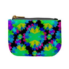 Multicolored Floral Print Geometric Modern Pattern Coin Change Purse by dflcprints