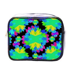 Multicolored Floral Print Geometric Modern Pattern Mini Travel Toiletry Bag (one Side) by dflcprints