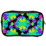 Multicolored Floral Print Geometric Modern Pattern Travel Toiletry Bag (One Side) Front