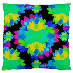 Multicolored Floral Print Geometric Modern Pattern Large Cushion Case (single Sided)  by dflcprints