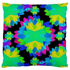 Multicolored Floral Print Geometric Modern Pattern Standard Flano Cushion Case (two Sides)