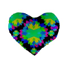 Multicolored Floral Print Geometric Modern Pattern 16  Premium Flano Heart Shape Cushion  by dflcprints