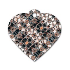 Modern Arabesque Pattern Print Dog Tag Heart (one Sided)  by dflcprints