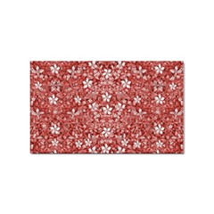 Flowers Pattern Collage In Coral An White Colors Sticker (rectangle) by dflcprints