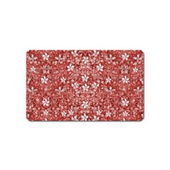 Flowers Pattern Collage In Coral An White Colors Magnet (name Card) by dflcprints