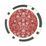 Flowers Pattern Collage in Coral an White Colors Poker Chip (10 Pack) Front