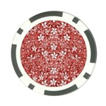 Flowers Pattern Collage in Coral an White Colors Poker Chip (10 Pack) Back