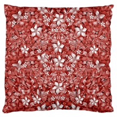 Flowers Pattern Collage In Coral An White Colors Large Cushion Case (single Sided) 