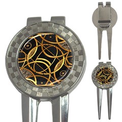 Futuristic Ornament Decorative Print Golf Pitchfork & Ball Marker by dflcprints