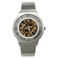 Futuristic Ornament Decorative Print Stainless Steel Watch (slim) by dflcprints