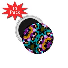 Digital Futuristic Geometric Pattern 1 75  Button Magnet (10 Pack) by dflcprints