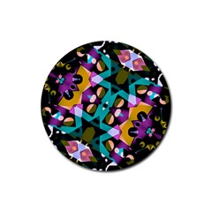 Digital Futuristic Geometric Pattern Drink Coaster (round) by dflcprints