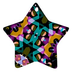 Digital Futuristic Geometric Pattern Star Ornament (two Sides) by dflcprints