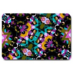 Digital Futuristic Geometric Pattern Large Door Mat by dflcprints