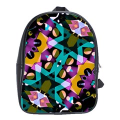Digital Futuristic Geometric Pattern School Bag (large) by dflcprints
