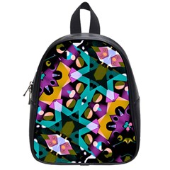 Digital Futuristic Geometric Pattern School Bag (small) by dflcprints