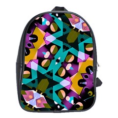 Digital Futuristic Geometric Pattern School Bag (xl) by dflcprints