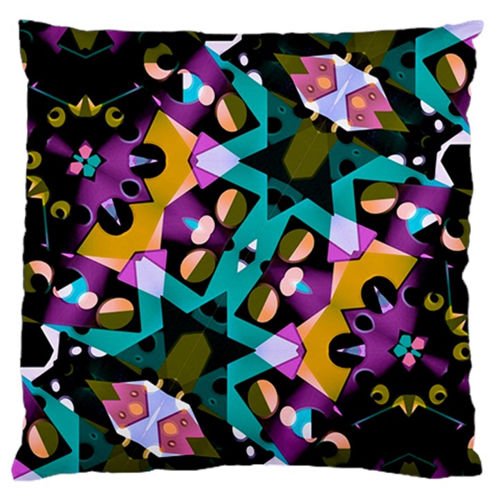 Digital Futuristic Geometric Pattern Standard Flano Cushion Case (Two Sides)