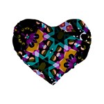 Digital Futuristic Geometric Pattern 16  Premium Flano Heart Shape Cushion  Front