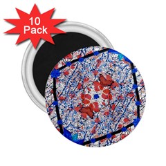 Floral Pattern Digital Collage 2 25  Button Magnet (10 Pack) by dflcprints