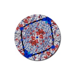 Floral Pattern Digital Collage Drink Coaster (round) by dflcprints
