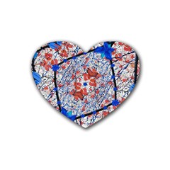Floral Pattern Digital Collage Drink Coasters (heart) by dflcprints