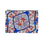 Floral Pattern Digital Collage Cosmetic Bag (Large) Front