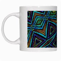 Tribal Style Colorful Geometric Pattern White Coffee Mug