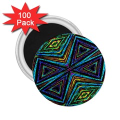 Tribal Style Colorful Geometric Pattern 2 25  Button Magnet (100 Pack) by dflcprints