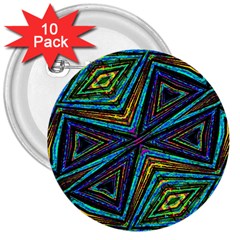 Tribal Style Colorful Geometric Pattern 3  Button (10 pack)