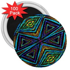 Tribal Style Colorful Geometric Pattern 3  Button Magnet (100 pack)