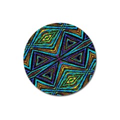 Tribal Style Colorful Geometric Pattern Magnet 3  (Round)