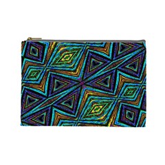 Tribal Style Colorful Geometric Pattern Cosmetic Bag (Large)