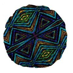 Tribal Style Colorful Geometric Pattern 18  Premium Flano Round Cushion 