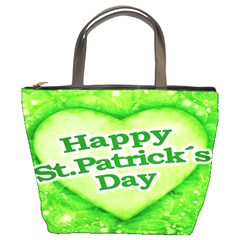 Unique Happy St  Patrick s Day Design Bucket Handbag by dflcprints