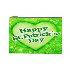 Unique Happy St  Patrick s Day Design Cosmetic Bag (large) by dflcprints