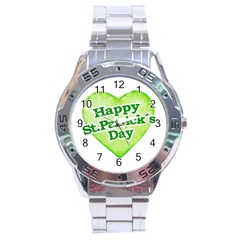 Happy St Patricks Day Design Stainless Steel Watch by dflcprints