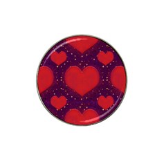 Galaxy Hearts Grunge Style Pattern Golf Ball Marker (for Hat Clip) by dflcprints